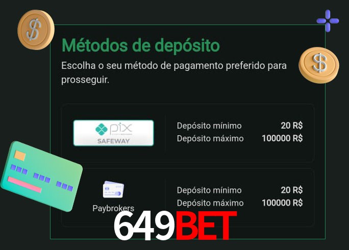 O cassino 649bet oferece uma grande variedade de métodos de pagamento